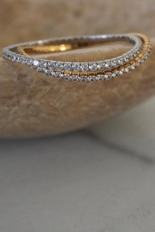 Gold Thick Stretchy Tennis Bracelet-7- Jewelry-CHANSUTTPEARLS-Usher & Co - Women's Boutique Located in Atoka, OK and Durant, OK