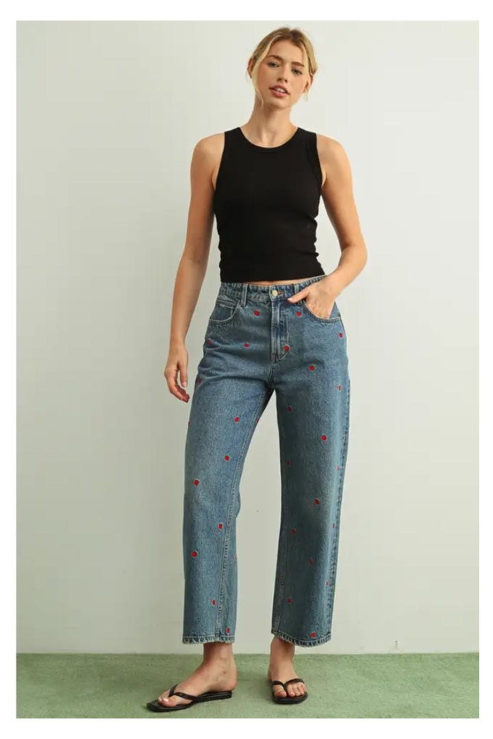 Apple of my Eye Jeans-5- Denim-Miou Muse-Usher & Co - Women's Boutique Located in Atoka, OK and Durant, OK