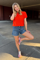 Aurora Sweater-Tomato-1- Tops-HYFVE-Usher & Co - Women's Boutique Located in Atoka, OK and Durant, OK
