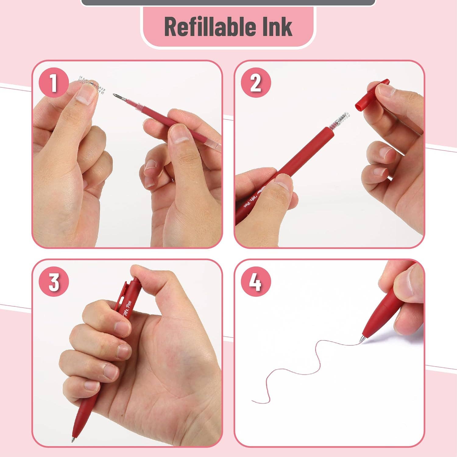 Cute 12-Pack Retractable Gel Pens with Colored Ink-11- Gift/Home-Mr. Pen-Usher & Co - Women's Boutique Located in Atoka, OK and Durant, OK
