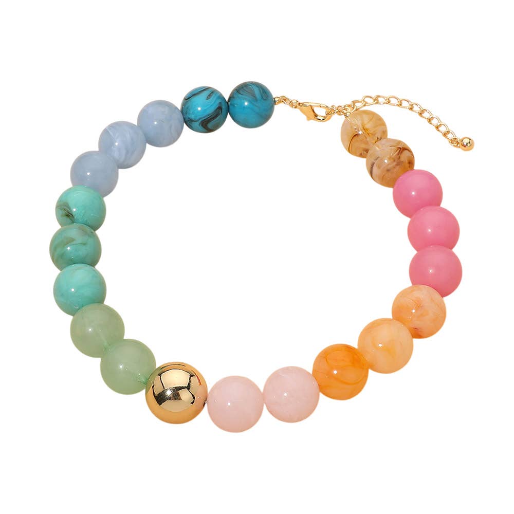 Gum Ball Beaded Necklace-7- Jewelry-Sensibling Corp.-Usher & Co - Women's Boutique Located in Atoka, OK and Durant, OK