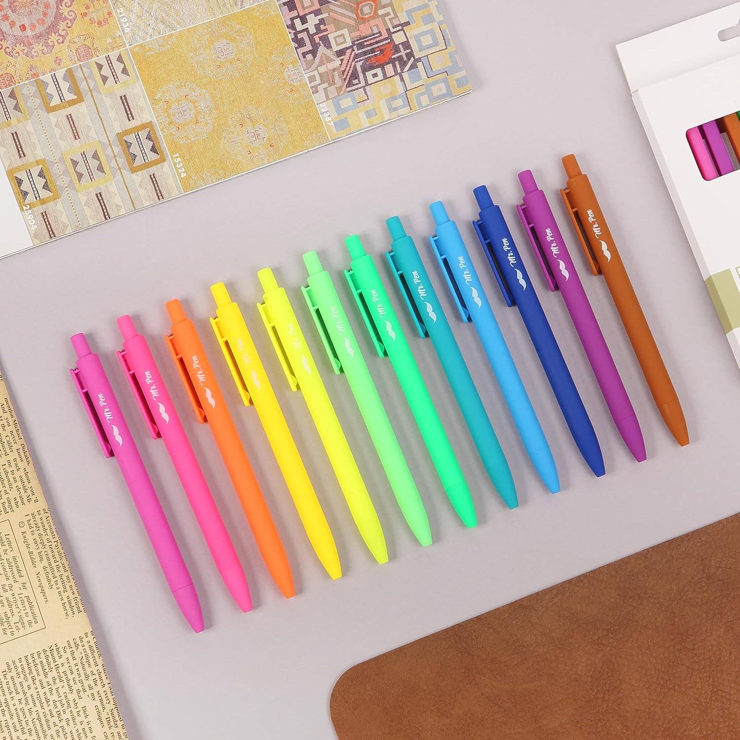 Cute 12-Pack Retractable Gel Pens with Colored Ink-11- Gift/Home-Mr. Pen-Usher & Co - Women's Boutique Located in Atoka, OK and Durant, OK