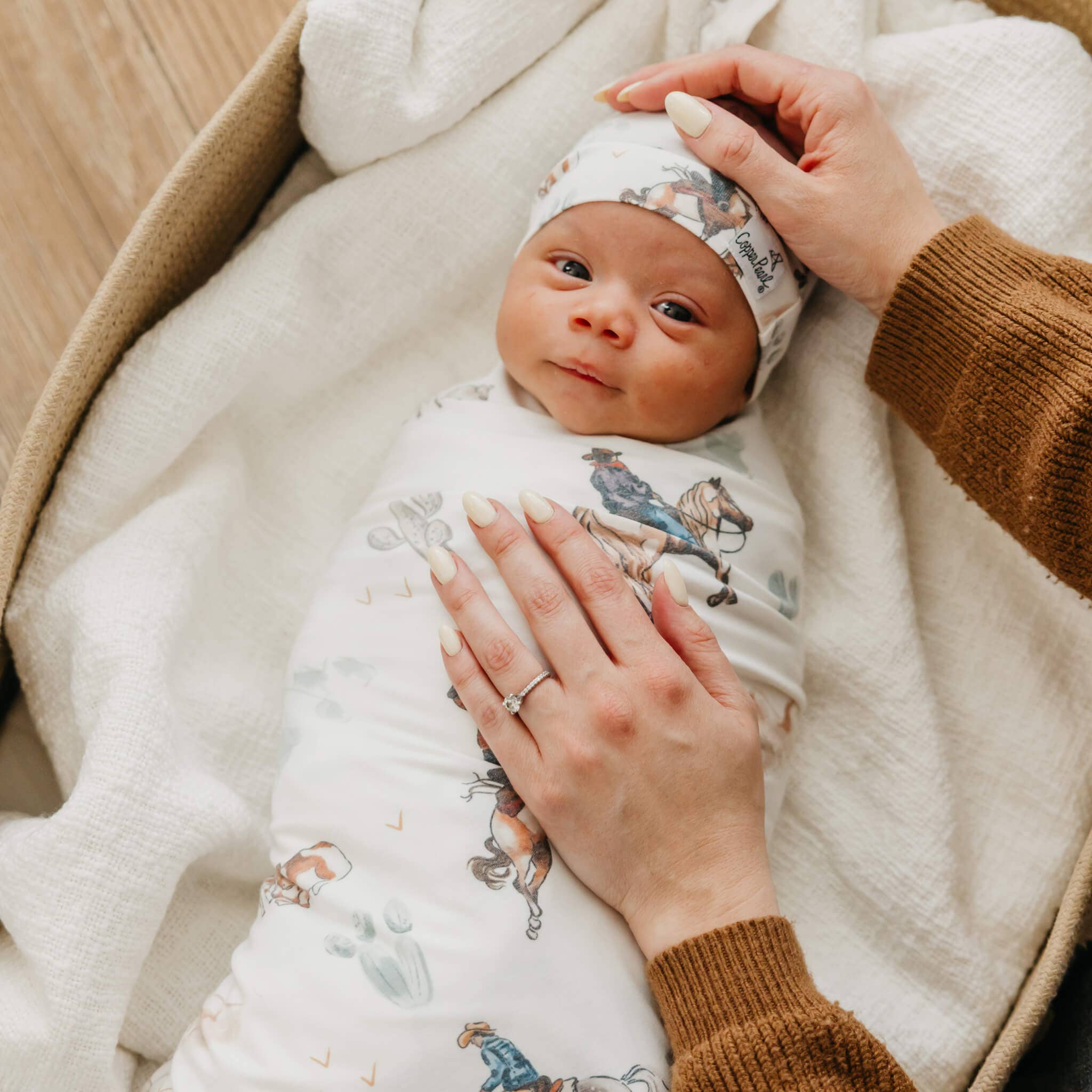 Copper Pearl: Knit Swaddle Blanket - Boone-12- Baby/Kids/Men-Copper Pearl-Usher & Co - Women's Boutique Located in Atoka, OK and Durant, OK