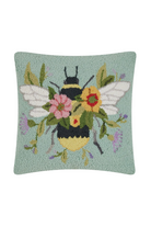 Bee Over Flowers Pillow-11- Gift/Home-Peking Handicraft-Usher & Co - Women's Boutique Located in Atoka, OK and Durant, OK