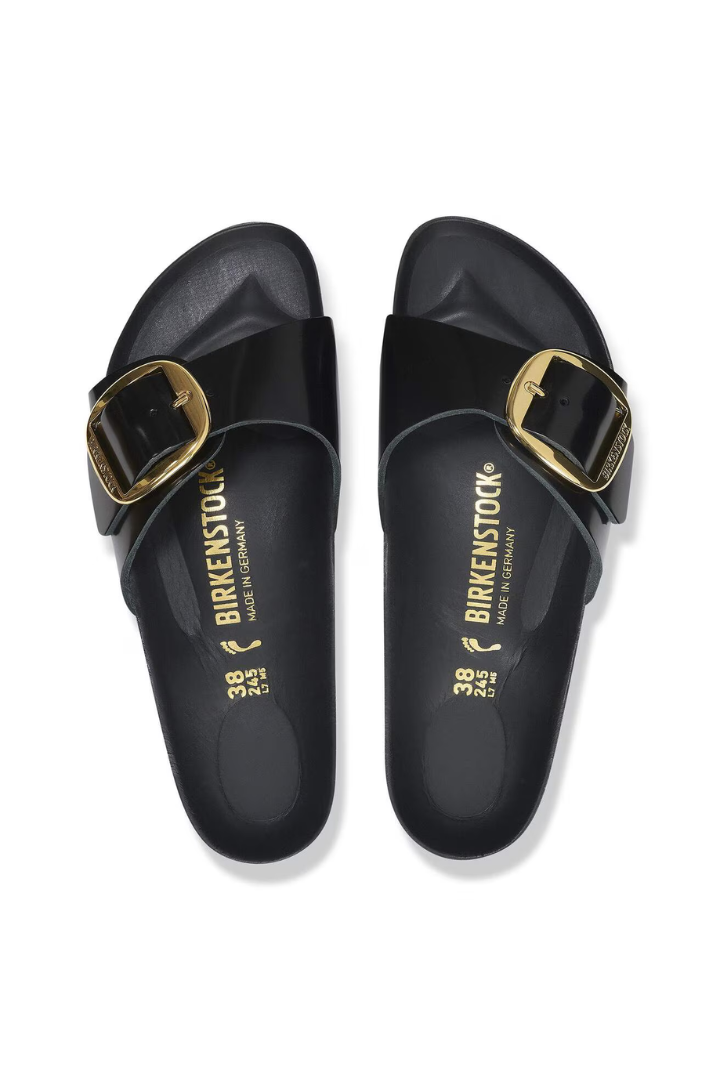 Birkenstock: Madrid Big Buckle-High Shine Black-9- Shoes-BIRKENSTOCK-Usher & Co - Women's Boutique Located in Atoka, OK and Durant, OK