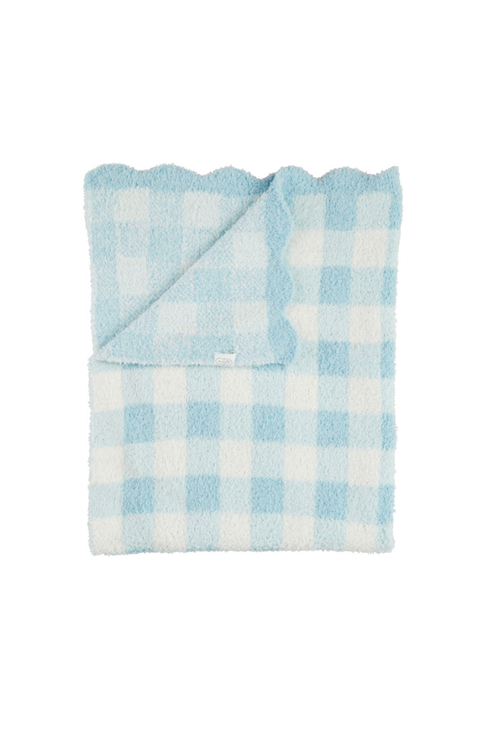 Gingham Chenille Blanket-Blue-12- Baby/Kids/Men-MUD PIE-Usher & Co - Women's Boutique Located in Atoka, OK and Durant, OK