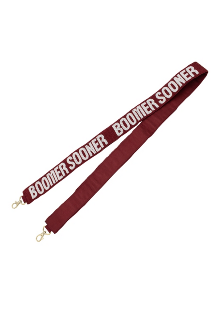 Collegiate Beaded Strap-OU-Bags & Wallets-Capri Designs-Usher & Co - Women's Boutique Located in Atoka, OK and Durant, OK