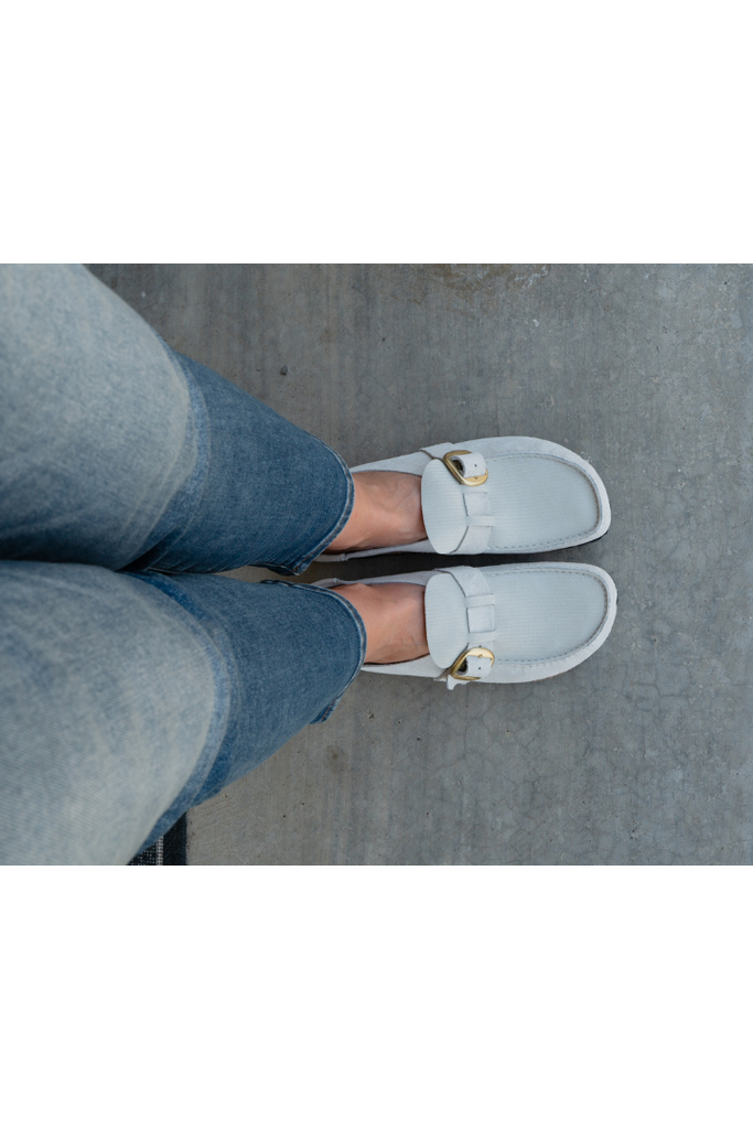 Birkenstock: Buckley Suede Embossed- Antique White-SHOES-BIRKENSTOCK-Usher & Co - Women's Boutique Located in Atoka, OK and Durant, OK