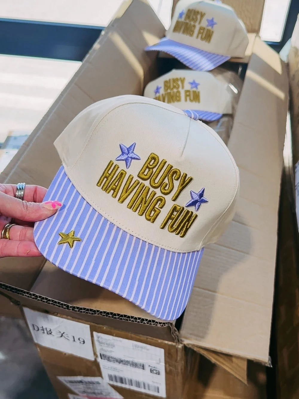 Busy Having Fun Trucker Hat-8- Accessory-Etta + East-Usher & Co - Women's Boutique Located in Atoka, OK and Durant, OK