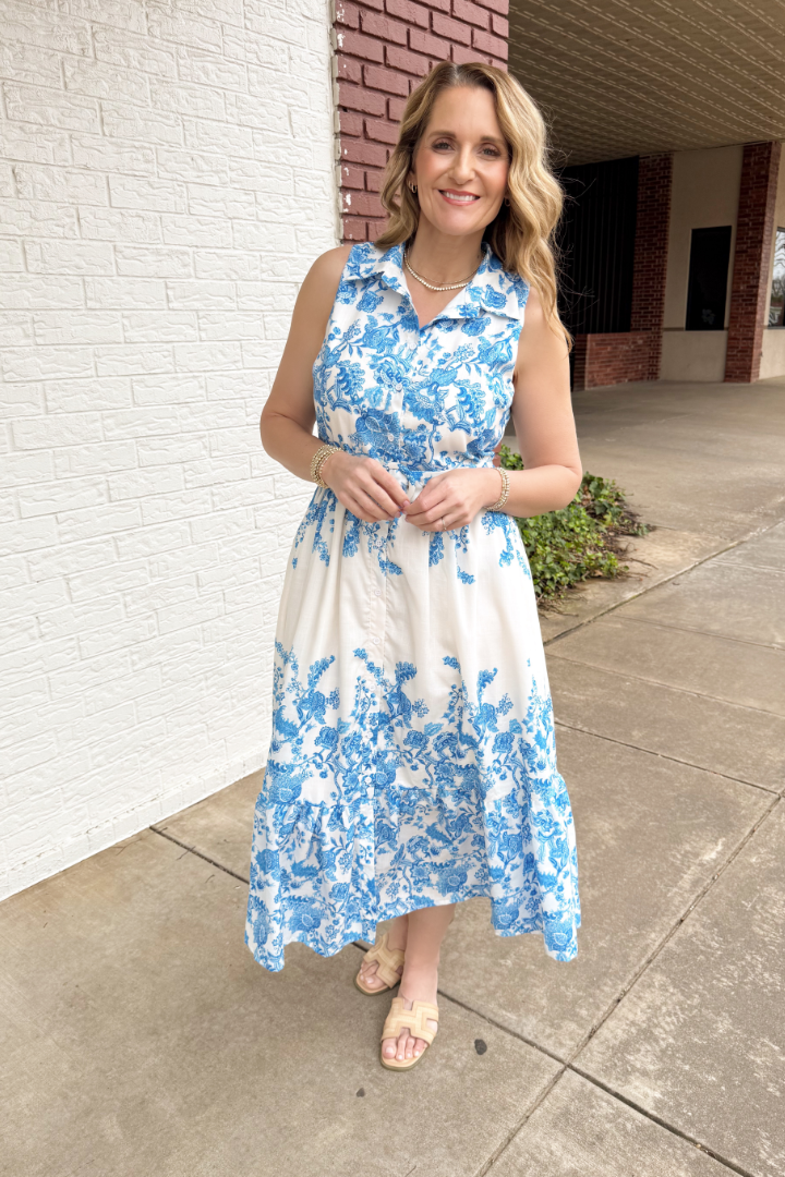 Capri Bloom Midi Dress-6- Dress/Romp/Jump-Flying Tomato-Usher & Co - Women's Boutique Located in Atoka, OK and Durant, OK