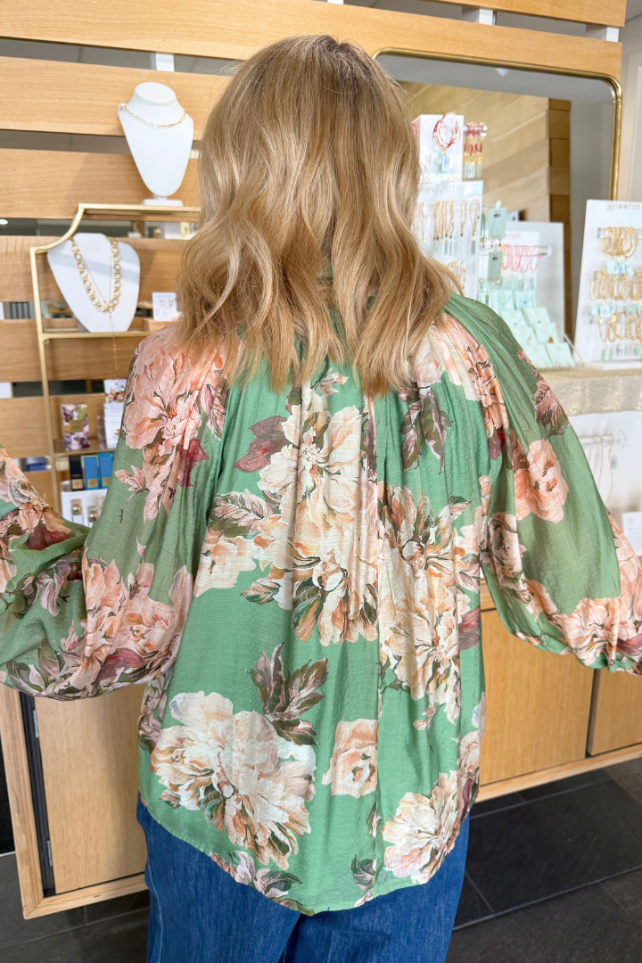 Chantilly Floral Top-1- Tops-Glam-Usher & Co - Women's Boutique Located in Atoka, OK and Durant, OK