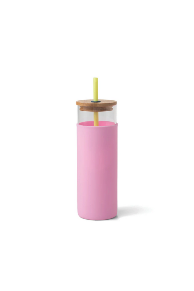 Tumbler With Straw-Citron/Pink-Tumblers-Designworks-Usher & Co - Women's Boutique Located in Atoka, OK and Durant, OK