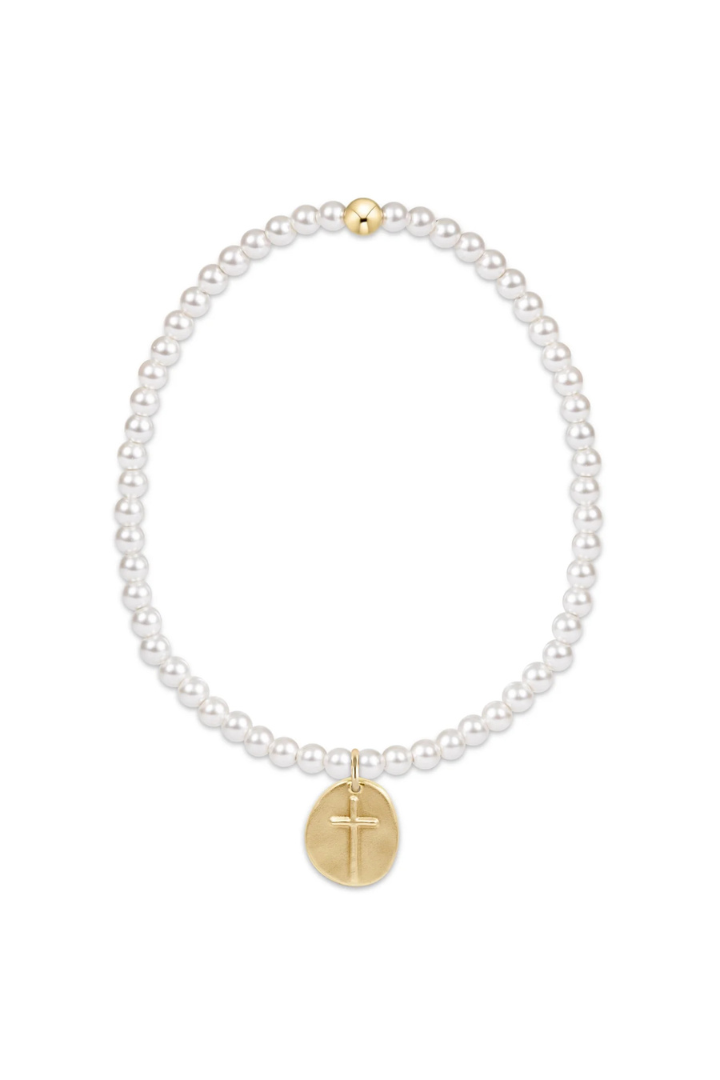 enewton: Classic Pearl 3mm Bracelet-Inspire Small Gold Charm-7- Jewelry-ENEWTON-Usher & Co - Women's Boutique Located in Atoka, OK and Durant, OK