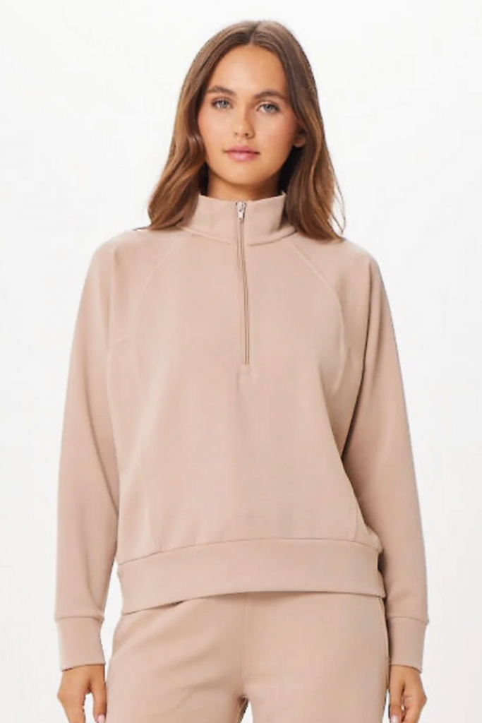Cloud Fleece Half Zip-Nude-Sets-Vintage Havana-Usher & Co - Women's Boutique Located in Atoka, OK and Durant, OK