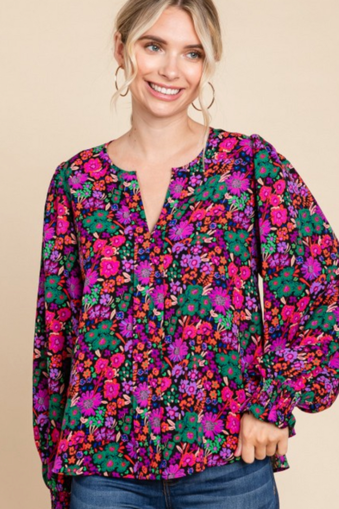 Coraline Blouse-Long Sleeve Tops-JODIFL-Usher & Co - Women's Boutique Located in Atoka, OK and Durant, OK