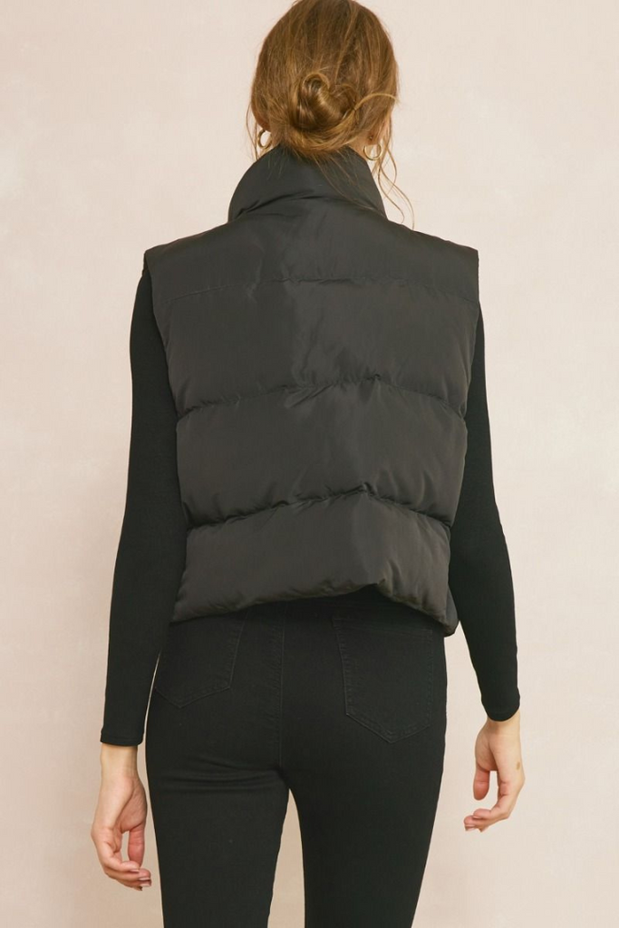 Puffer Vest-Cropped-OUTERWEAR-Entro-Usher & Co - Women's Boutique Located in Atoka, OK and Durant, OK