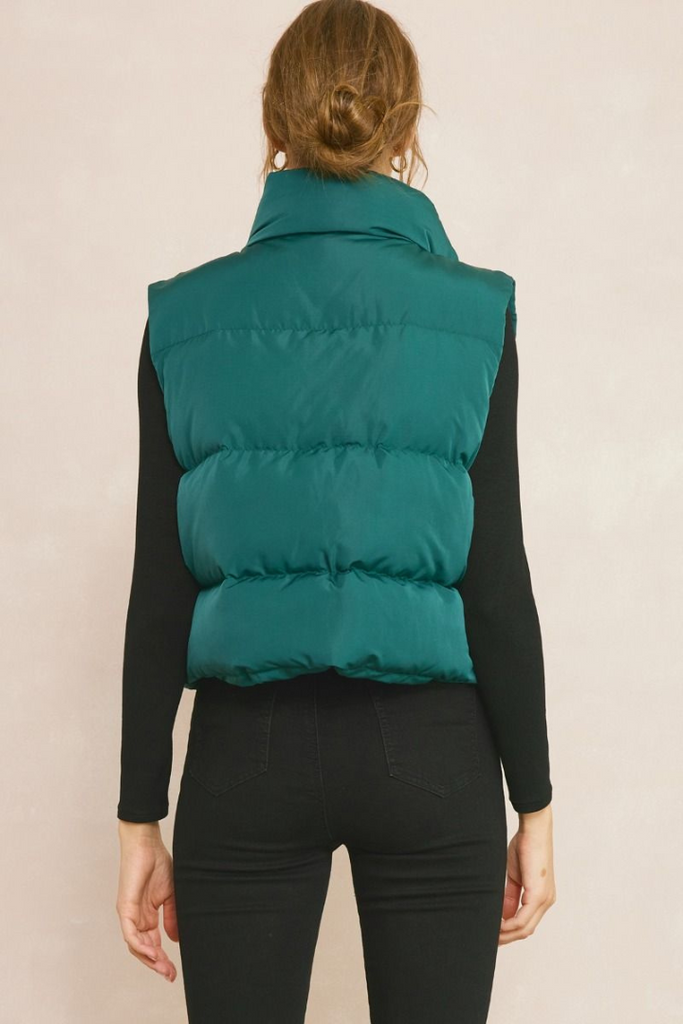 Puffer Vest-Cropped-OUTERWEAR-Entro-Usher & Co - Women's Boutique Located in Atoka, OK and Durant, OK