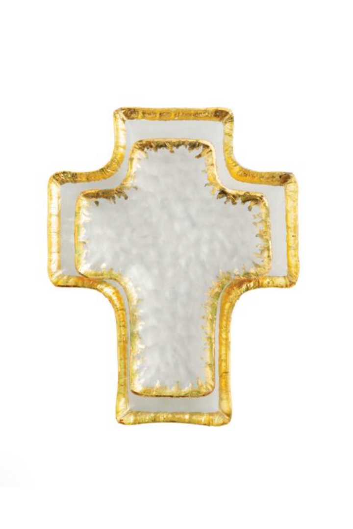 Glass Cross Tidbit Tray-11- Gift/Home-MUD PIE-Usher & Co - Women's Boutique Located in Atoka, OK and Durant, OK