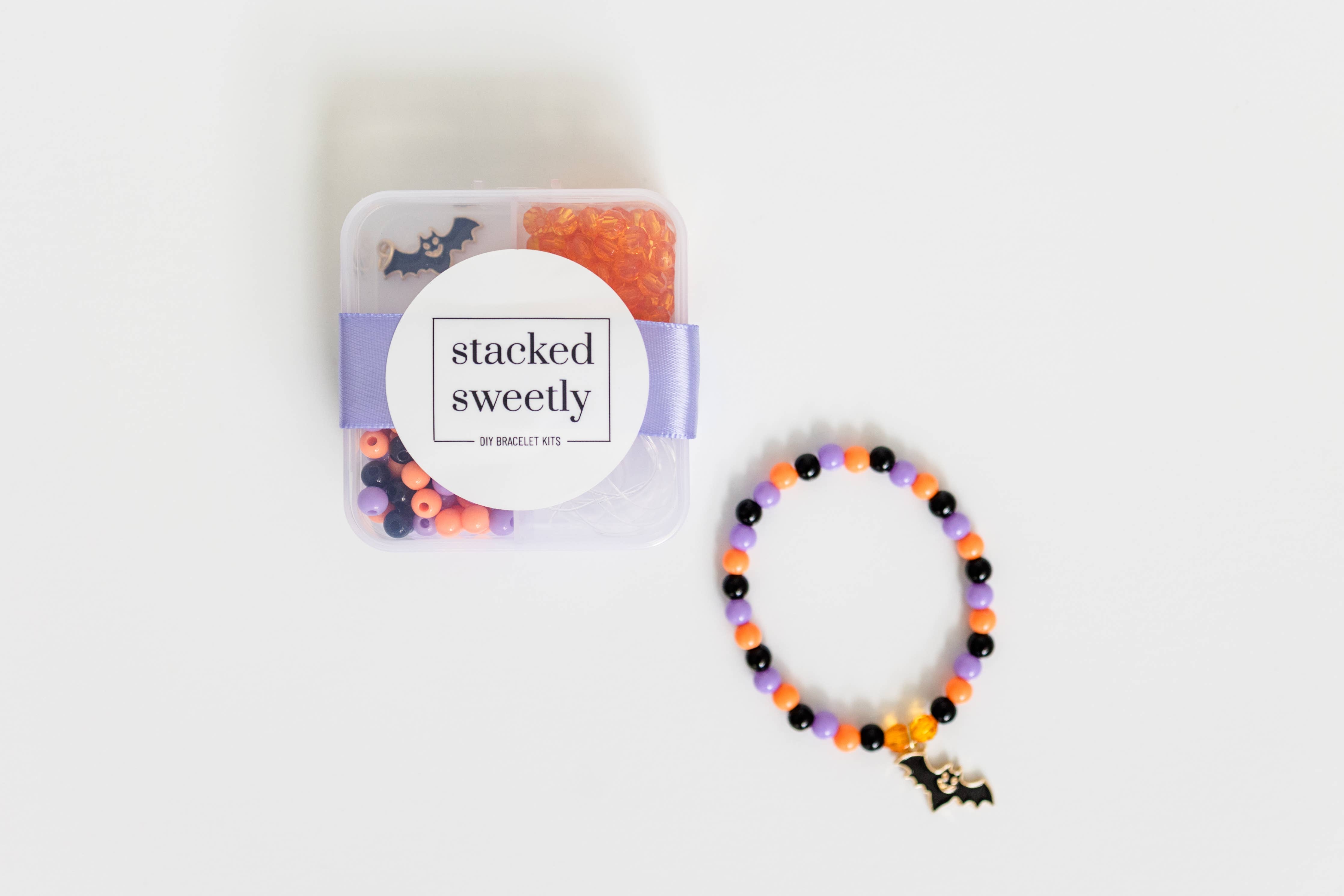Halloween Craft Mini Stretchy Bracelet Kit Bat-11- Gift/Home-Stacked Sweetly-Usher & Co - Women's Boutique Located in Atoka, OK and Durant, OK