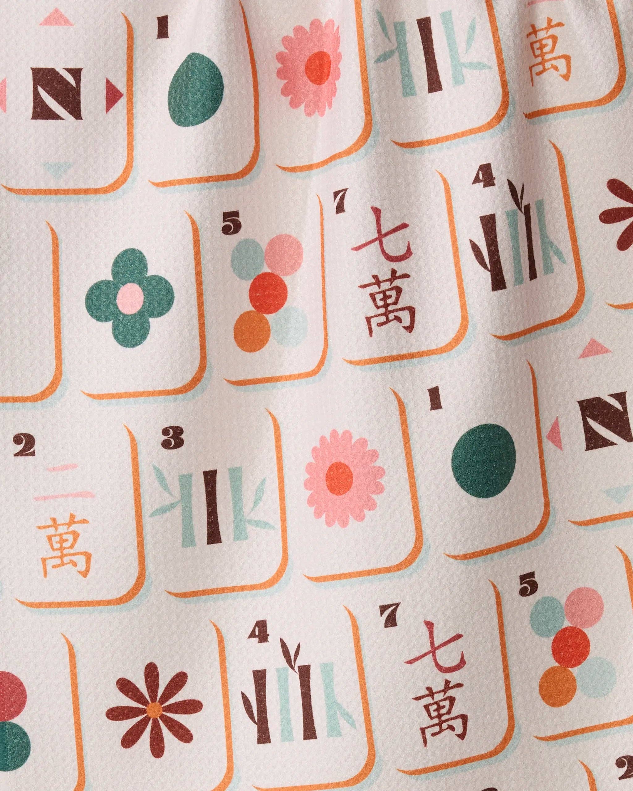 Cypress Tile Toss Tea Towel - Mahjong-Kitchen Textiles-Geometry-Usher & Co - Women's Boutique Located in Atoka, OK and Durant, OK