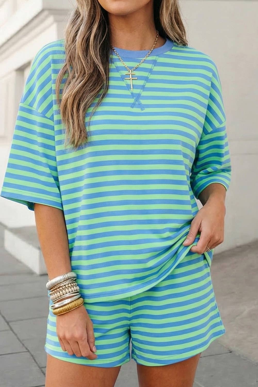 Milou Striped Set-3- Sets/Lounge-Aapparella-Usher & Co - Women's Boutique Located in Atoka, OK and Durant, OK