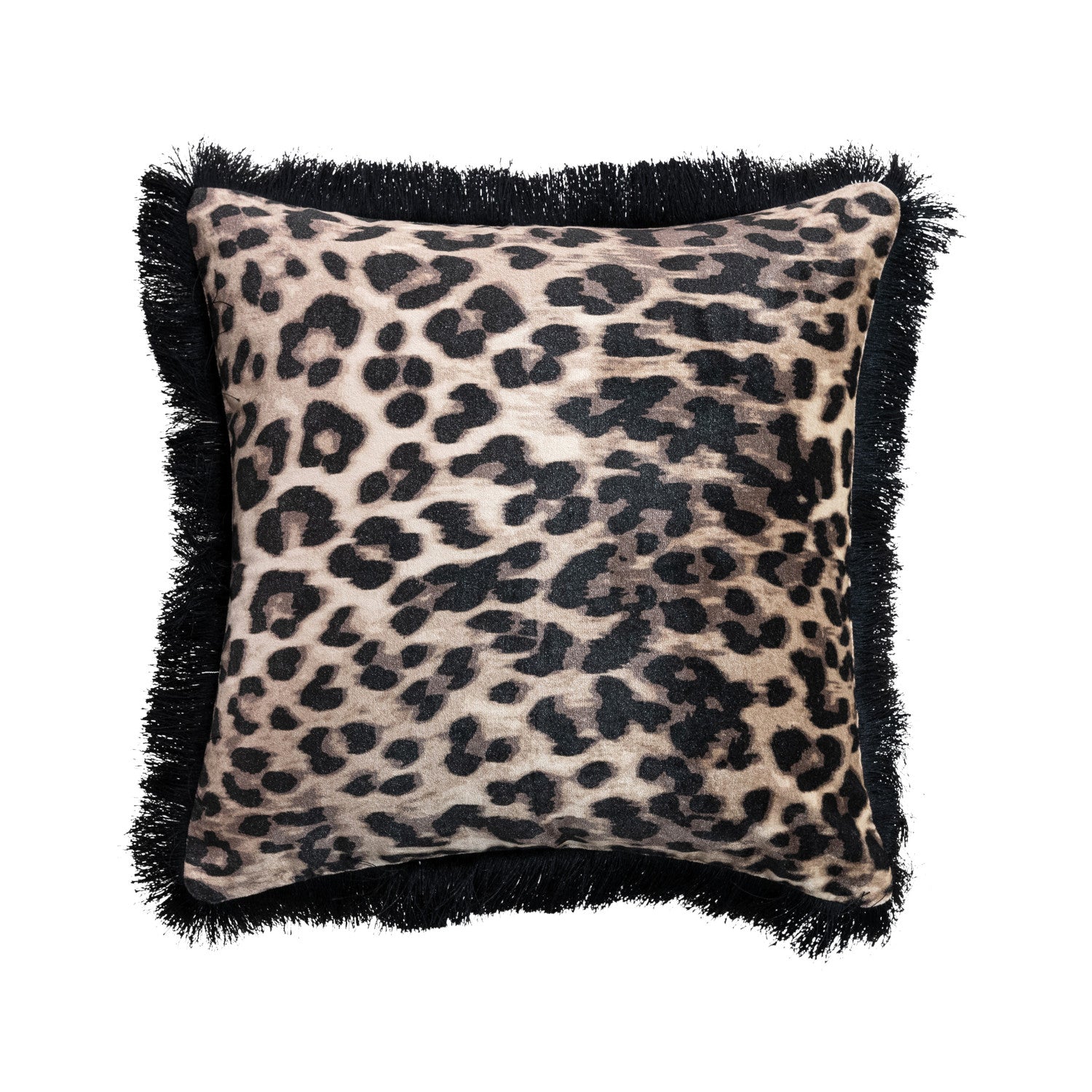 Velvet Leopard Pillow w/ Fringe-11- Gift/Home-CREATIVE CO-OP-Usher & Co - Women's Boutique Located in Atoka, OK and Durant, OK