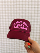 Dilly Dallying Trucker Hat-Burgundy-8- Accessory-Etta + East-Usher & Co - Women's Boutique Located in Atoka, OK and Durant, OK
