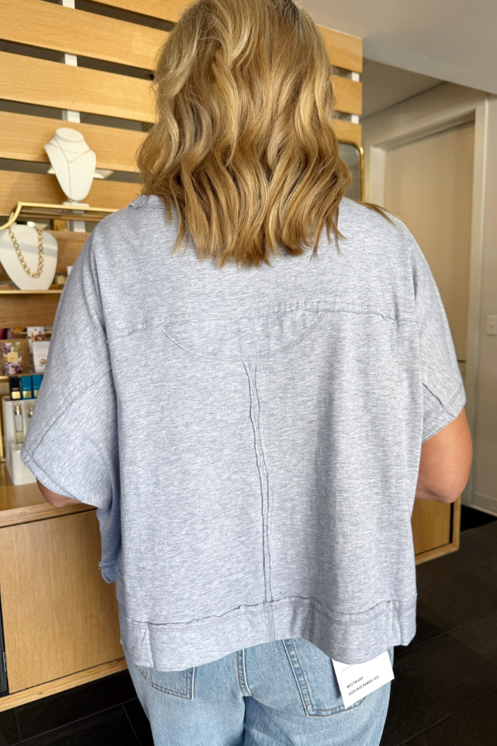 The Donna Tee-Heather Grey-1- Tops-Zenana-Usher & Co - Women's Boutique Located in Atoka, OK and Durant, OK