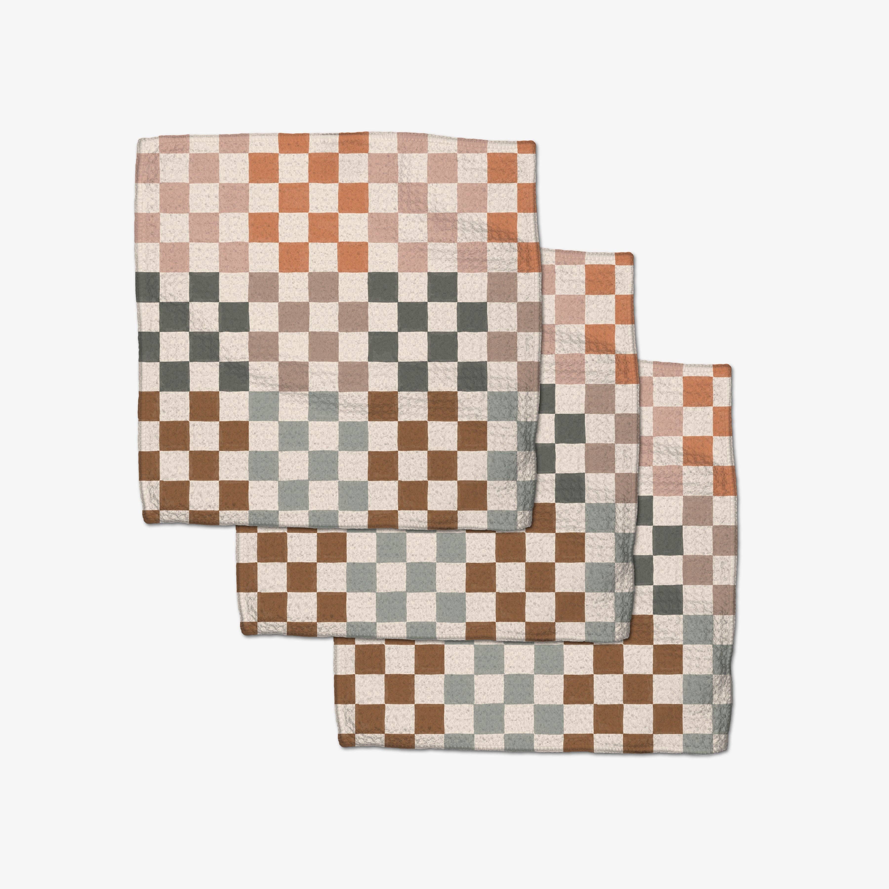 GEOMETRY: Autumn Checkers Dishcloth Set-11- Gift/Home-Geometry-Usher & Co - Women's Boutique Located in Atoka, OK and Durant, OK