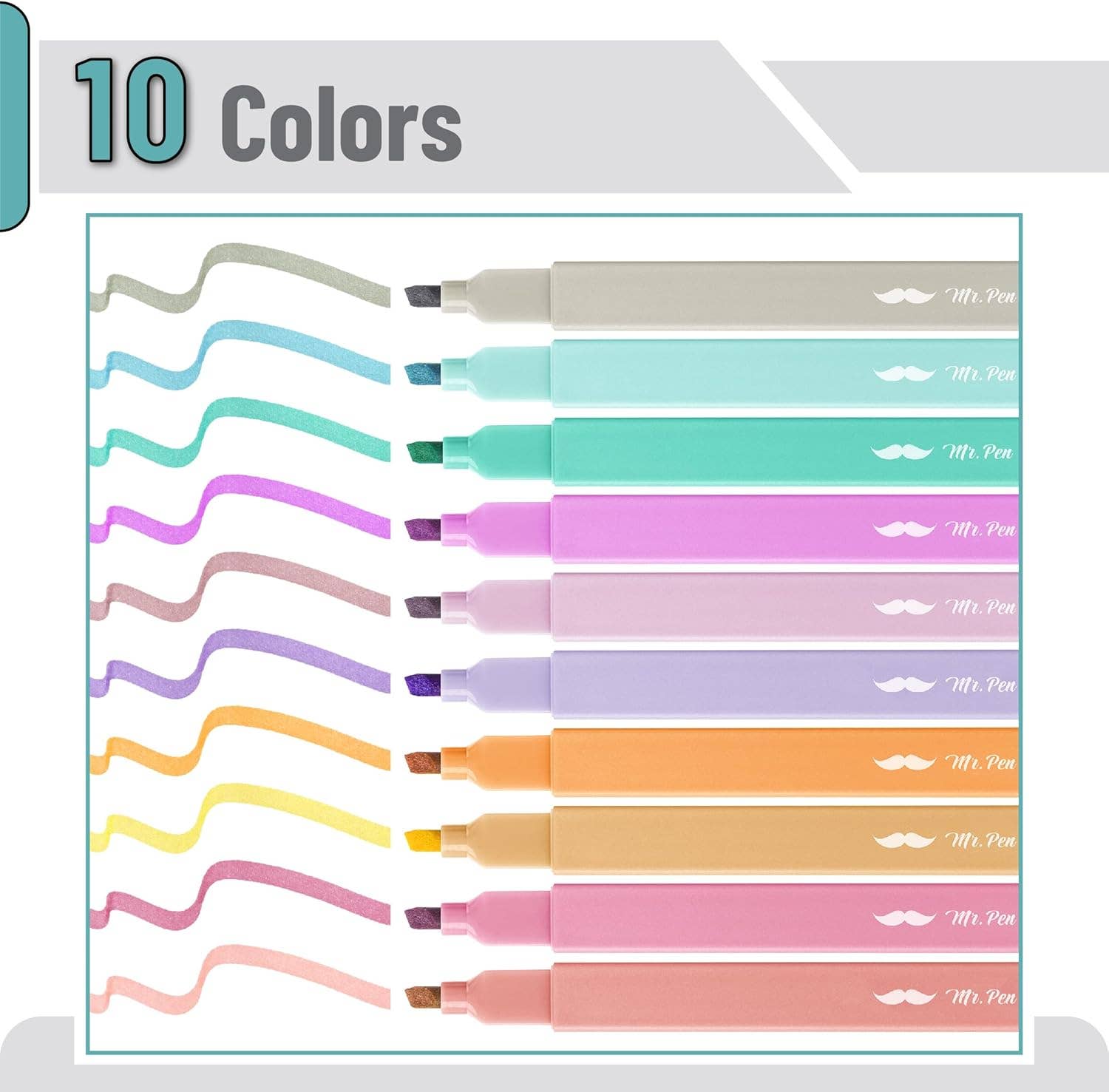 Aesthetic Highlighters 10 Pack Candy Colors-11- Gift/Home-Mr. Pen-Usher & Co - Women's Boutique Located in Atoka, OK and Durant, OK