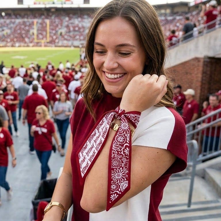 Skinny Scarf – Oklahoma Sooners-8- Accessory-Desden-Usher & Co - Women's Boutique Located in Atoka, OK and Durant, OK