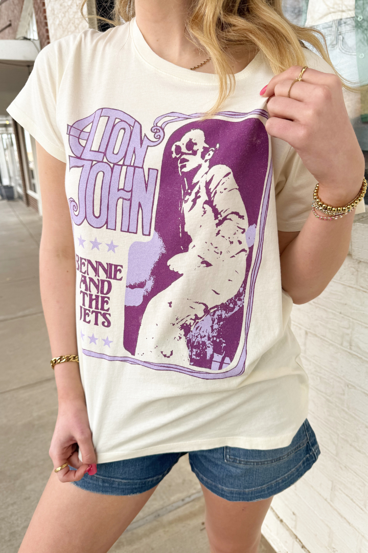 DAYDREAMER: Elton John Bennie & Jets Encore Tee-1- Tops-DAYDREAMER-Usher & Co - Women's Boutique Located in Atoka, OK and Durant, OK