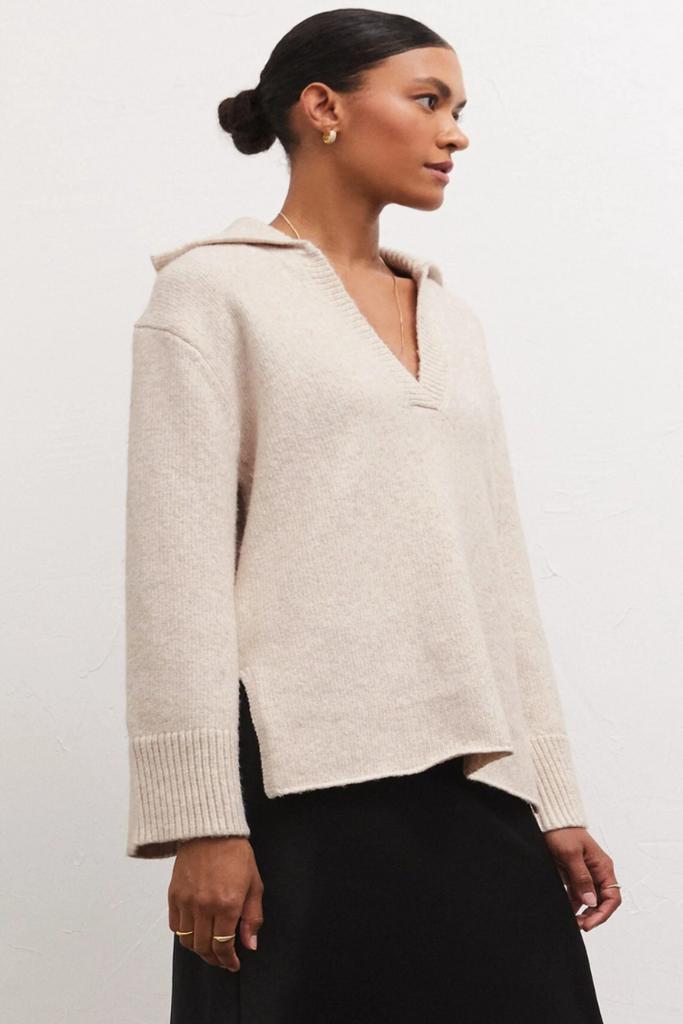 Z Supply: Ember Sweater-Light Oatmeal-Sweaters-Z SUPPLY-Usher & Co - Women's Boutique Located in Atoka, OK and Durant, OK