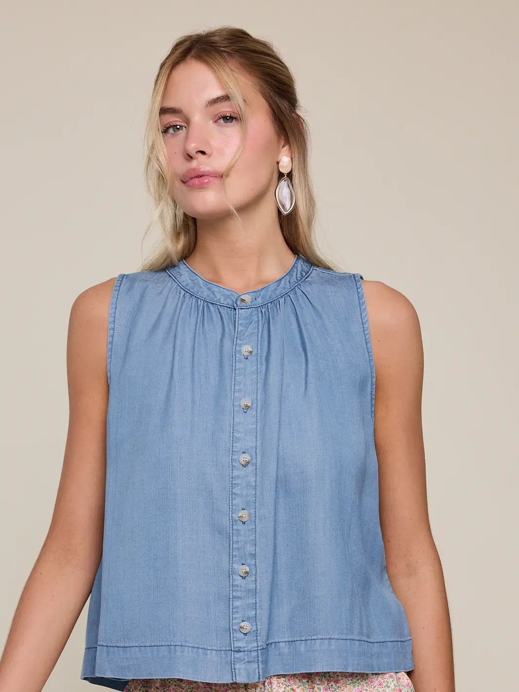 Emilee Denim Tank-1- Tops-Wishlist-Usher & Co - Women's Boutique Located in Atoka, OK and Durant, OK