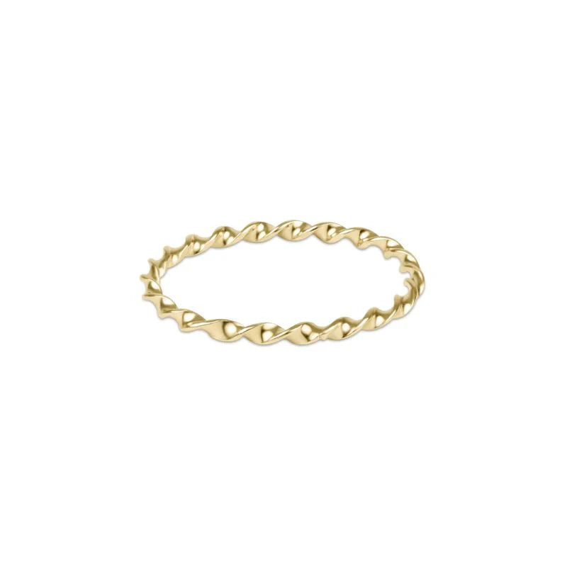 enewton: Classic Gold Twisted Thin Band Ring-7- Jewelry-ENEWTON-Usher & Co - Women's Boutique Located in Atoka, OK and Durant, OK