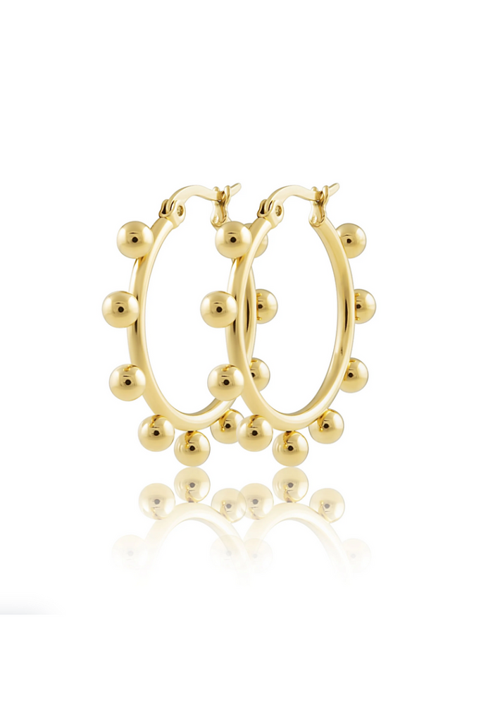 Erin Studded Hoops-Earrings-Sahira-Usher & Co - Women's Boutique Located in Atoka, OK and Durant, OK