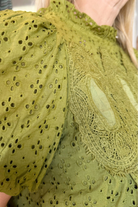 Everly Eyelet Blouse-Olive-1- Tops-ENTRO-Usher & Co - Women's Boutique Located in Atoka, OK and Durant, OK