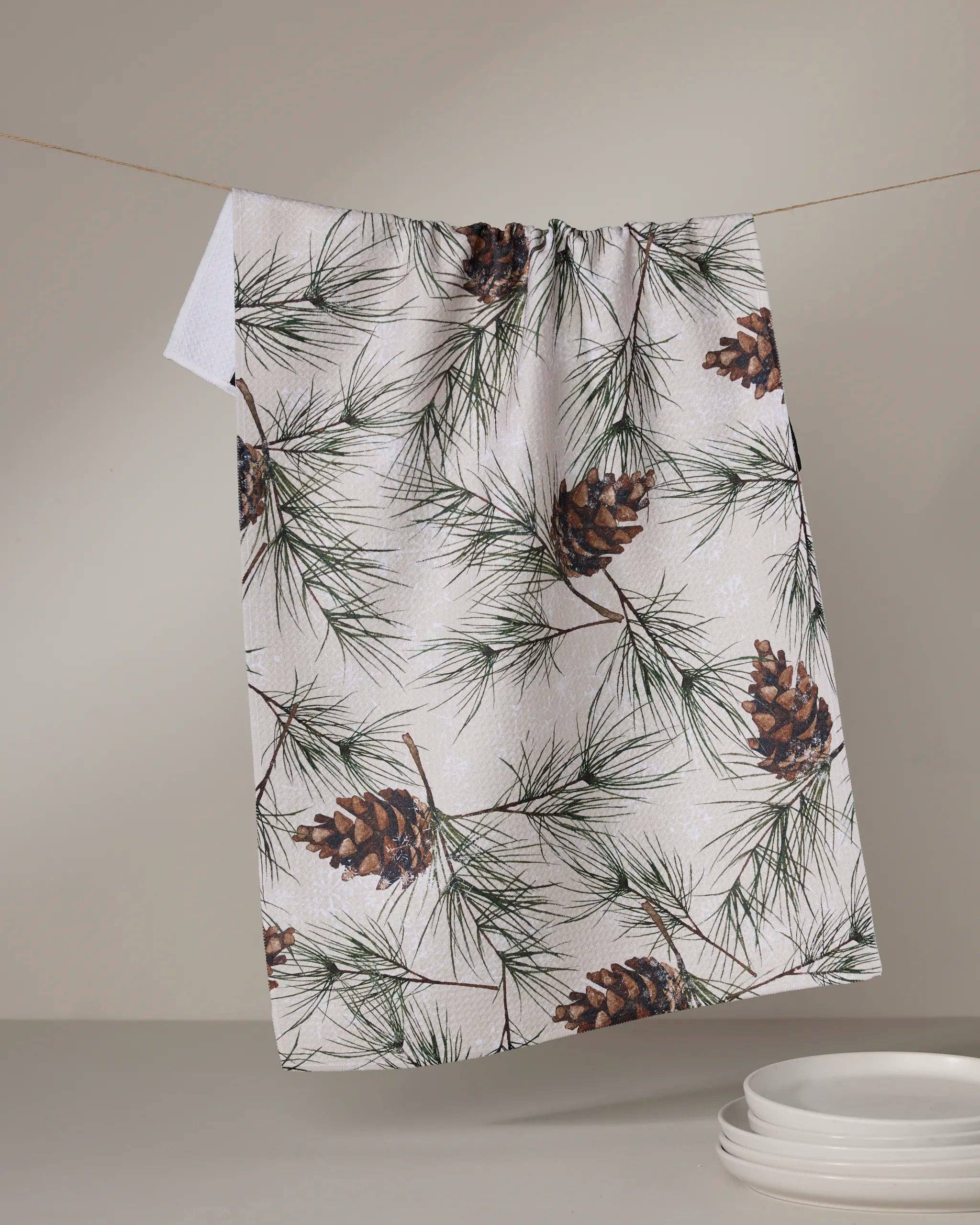 GEOMETRY: Evergreen Frost Tea Towel-11- Gift/Home-Geometry-Usher & Co - Women's Boutique Located in Atoka, OK and Durant, OK