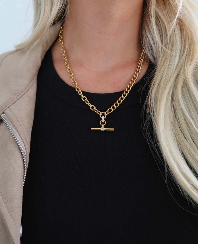 Adjustable Skylar Necklace-Gold-7- Jewelry-CHANSUTTPEARLS-Usher & Co - Women's Boutique Located in Atoka, OK and Durant, OK