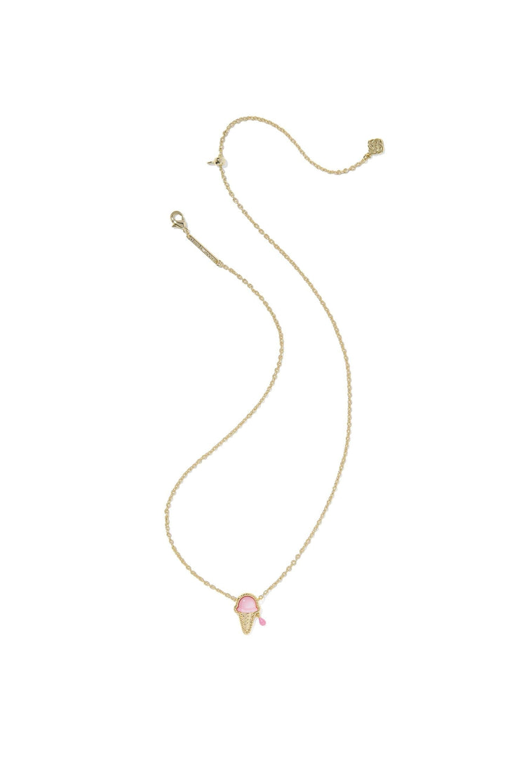 Kendra Scott: Ice Cream Necklace - Gold Pastel Pink Mother of Pearl-7- Jewelry-Kendra Scott-Usher & Co - Women's Boutique Located in Atoka, OK and Durant, OK
