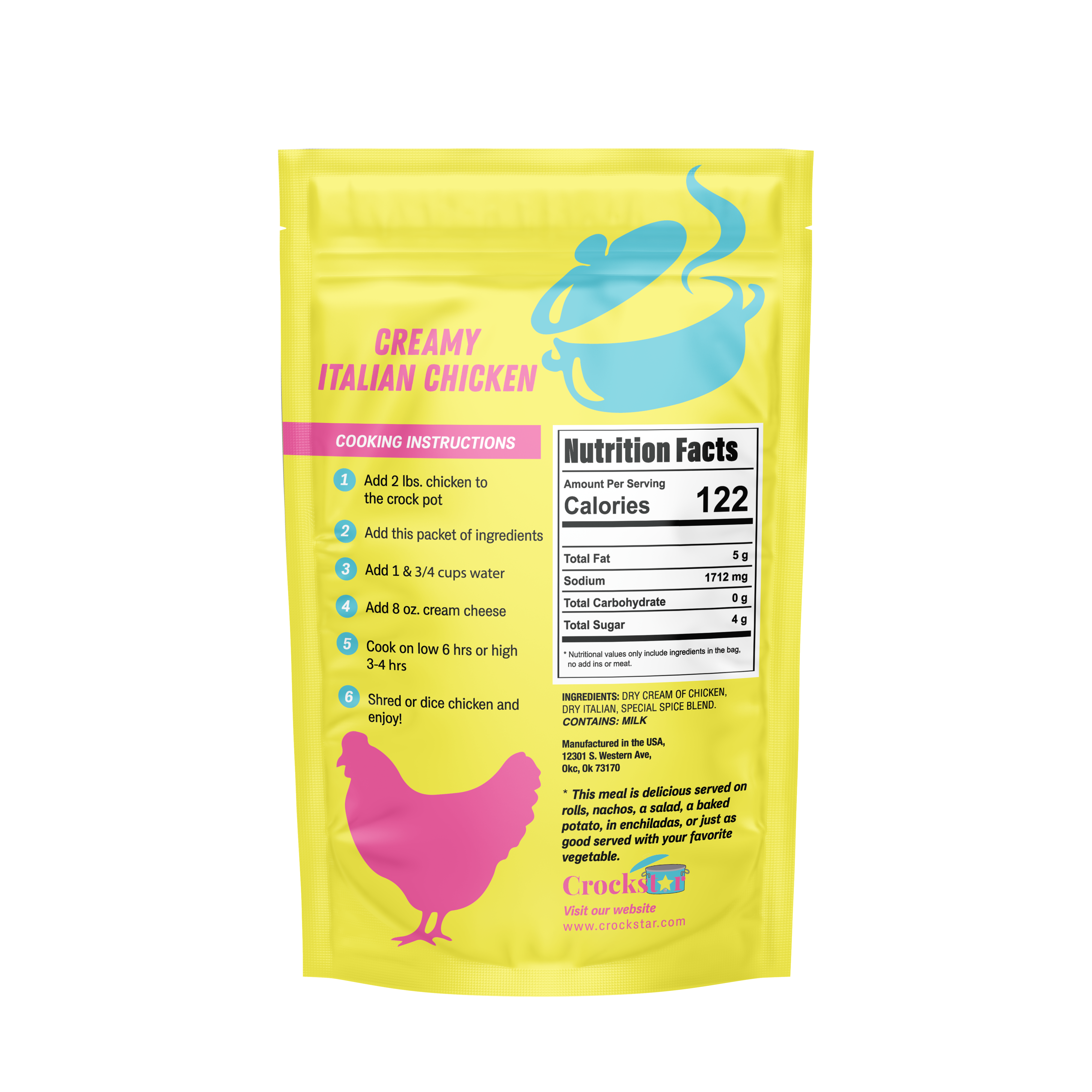 Creamy Italian Chicken-11- Gift/Home-Crockstar Dinner Club-Usher & Co - Women's Boutique Located in Atoka, OK and Durant, OK