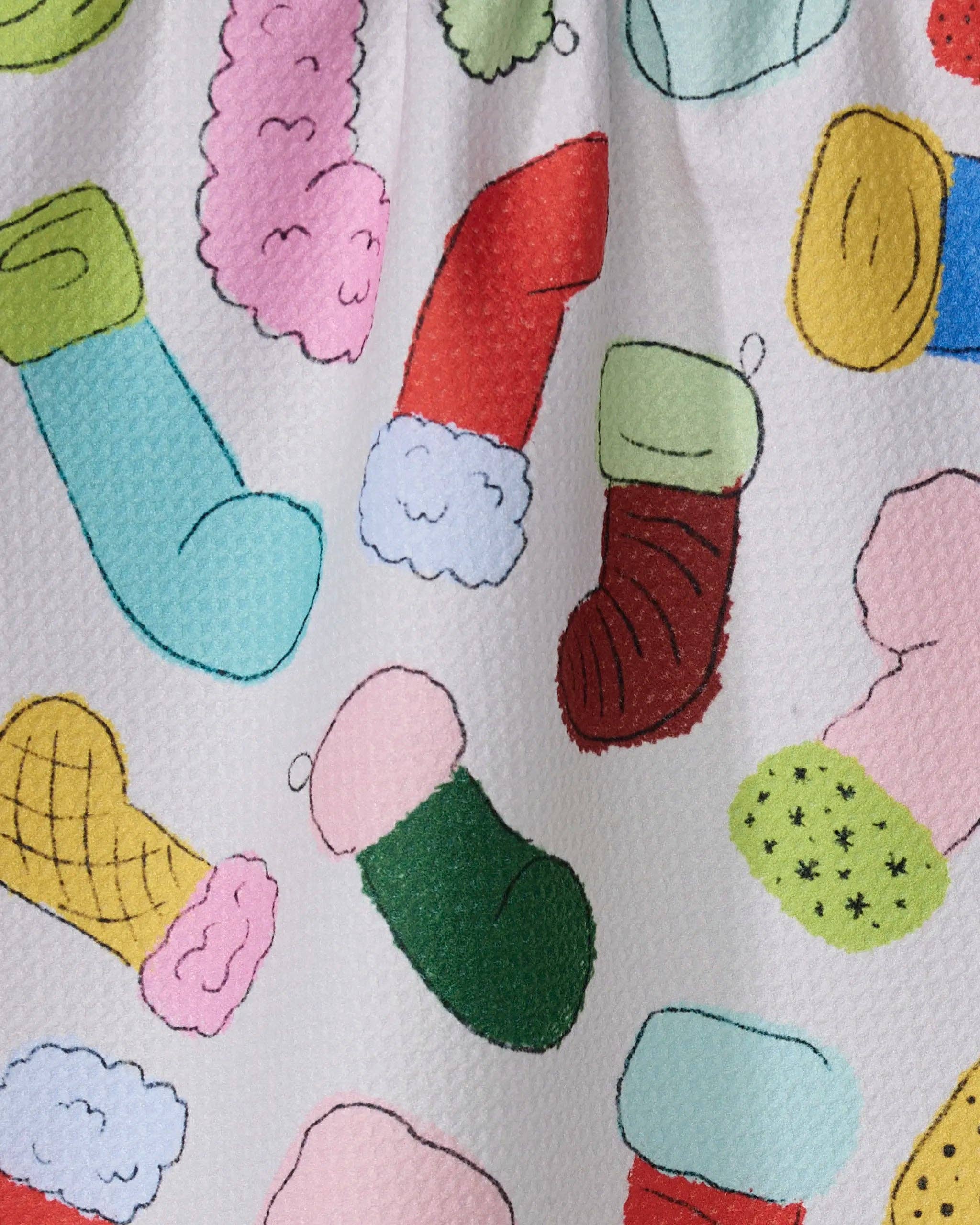 GEOMETRY: Silly Stockings Tea Towel-11- Gift/Home-Geometry-Usher & Co - Women's Boutique Located in Atoka, OK and Durant, OK