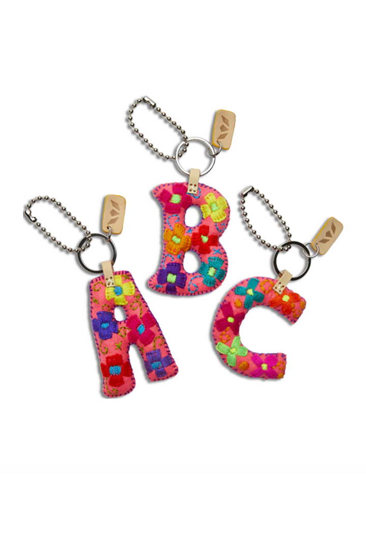 Consuela: Felt Letter Charm-Pink-8- Accessory-CONSUELA-Usher & Co - Women's Boutique Located in Atoka, OK and Durant, OK