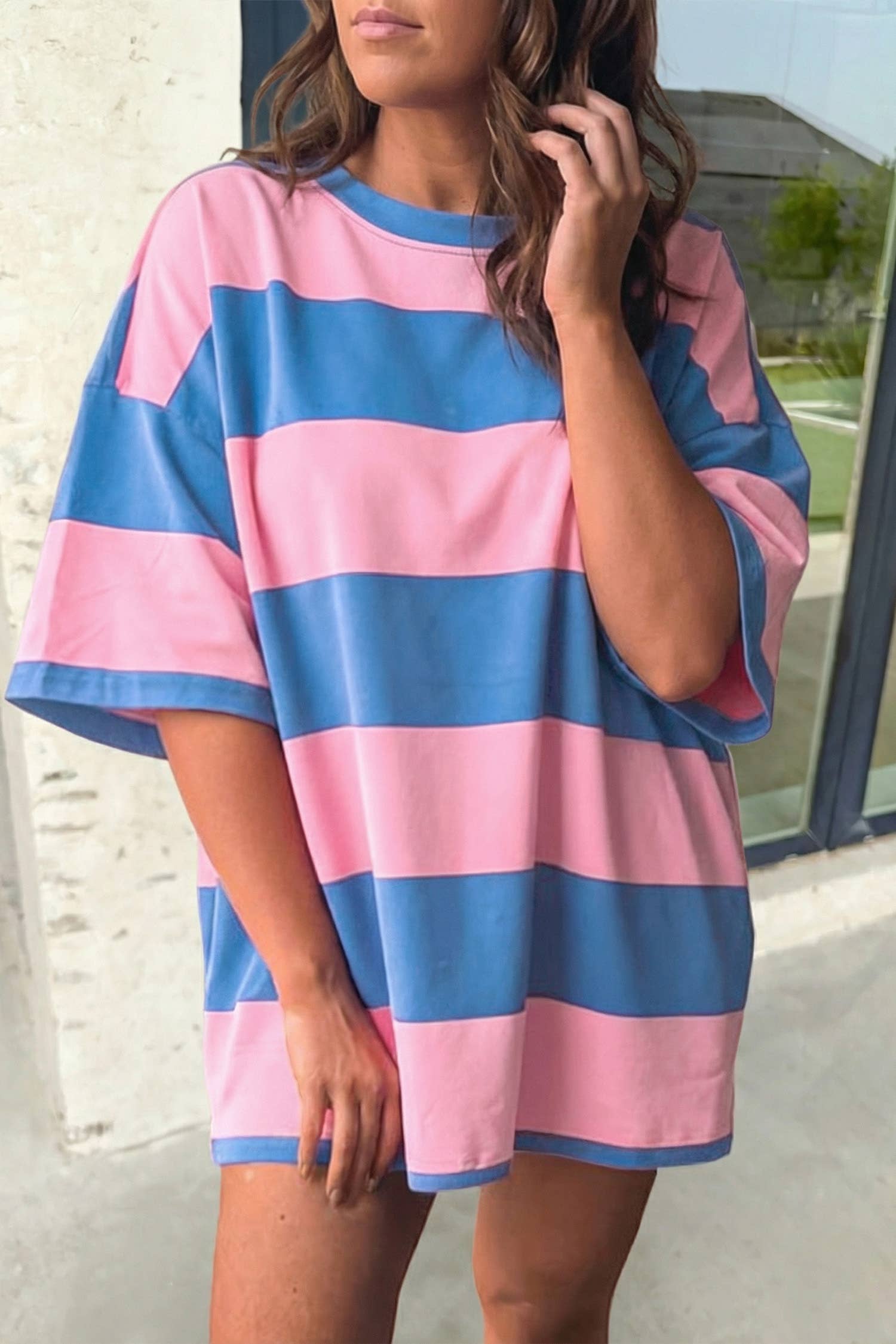 Duo Colorblock Tee-1- Tops-Aapparella-Usher & Co - Women's Boutique Located in Atoka, OK and Durant, OK