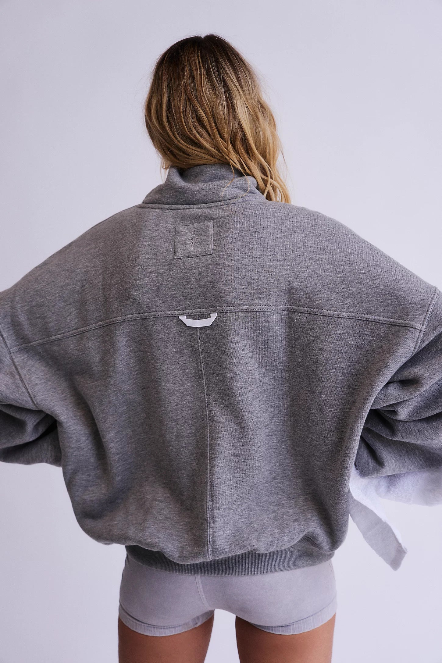 FP Movement: On Your Mark Logo Hoodie-Heather Gray-1- Tops-Free People Movement-Usher & Co - Women's Boutique Located in Atoka, OK and Durant, OK