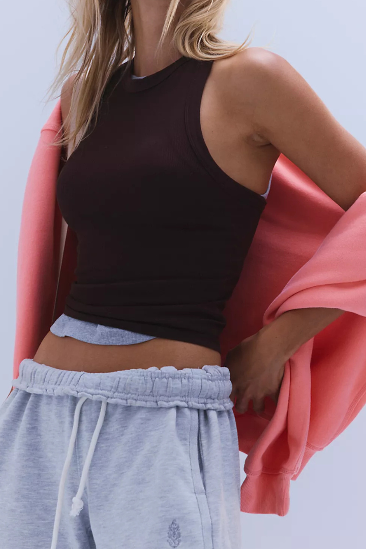 FP Movement: Dynamite Tank-Chocolate-1- Tops-Free People Movement-Usher & Co - Women's Boutique Located in Atoka, OK and Durant, OK