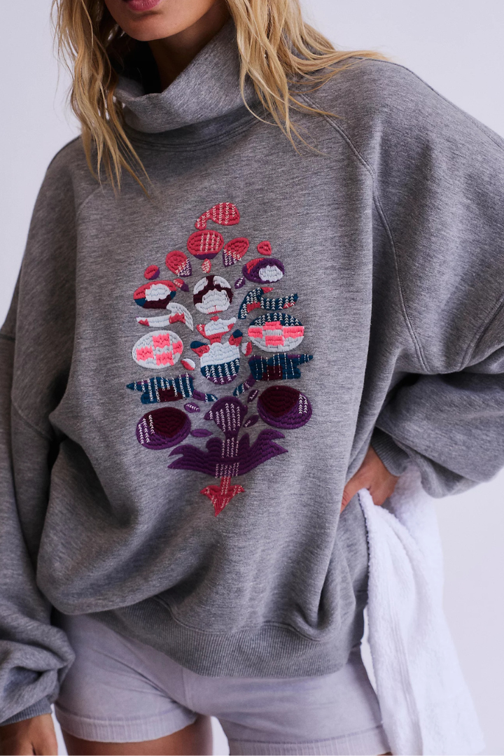 FP Movement: On Your Mark Logo Hoodie-Heather Gray-1- Tops-Free People Movement-Usher & Co - Women's Boutique Located in Atoka, OK and Durant, OK