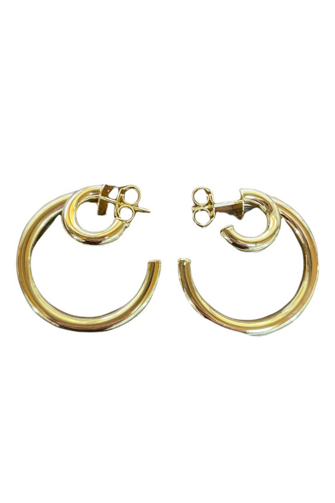 Sheila Fajl: Frankie Hoops-Shiny Gold-Earrings-SHEILA FAJL-Usher & Co - Women's Boutique Located in Atoka, OK and Durant, OK