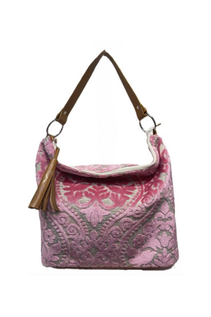 Glenda Gies: Emma-Petal Pink Chenille Mosaic-10- Bags/Wallets-Glenda Gies-Usher & Co - Women's Boutique Located in Atoka, OK and Durant, OK