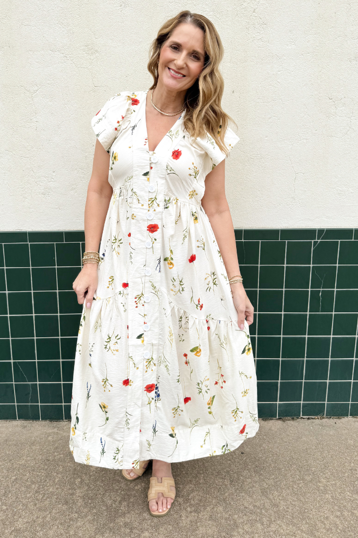 Goldie Floral Dress-6- Dress/Romp/Jump-Umgee-Usher & Co - Women's Boutique Located in Atoka, OK and Durant, OK
